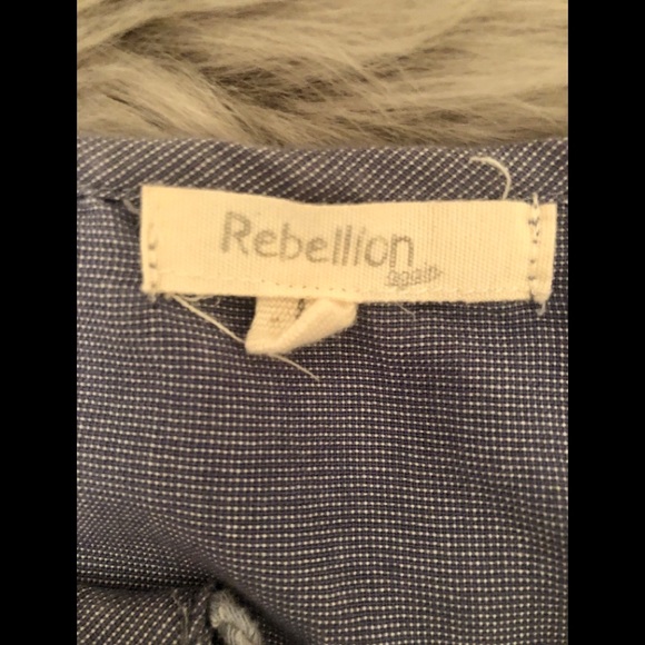 wash blue rebellion women blouse with sleeves - Picture 4 of 5